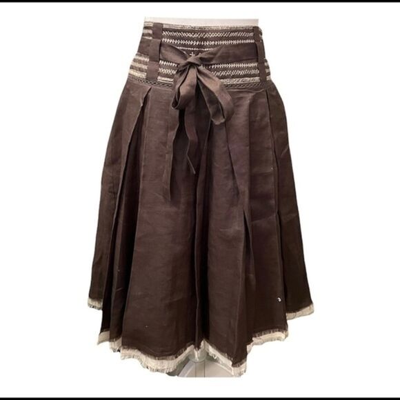 Zara Dresses & Skirts - Zara Boho Chic Brown Fringe High Waisted Skirt - Size Small